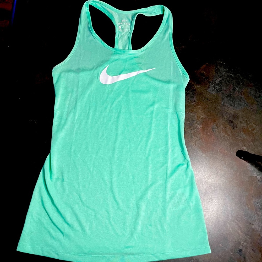 NWOT, never worn,Nike dri-fit tank in awesome sea foam color
